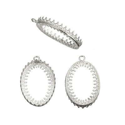 Sterling Silver Bezel Cup 22/30 mm Both Sides +Ring