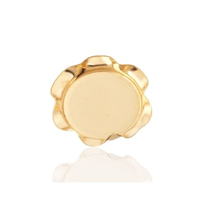 Yellow Gold Filled Flower Bezel Cup 12mm