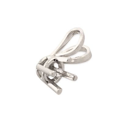 14K White Gold Basket Setting Pendant 3.5mm (074Drb73300075)