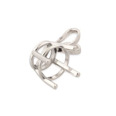 14K White Gold Basket Setting Pendant 6mm (074Drb73550075)