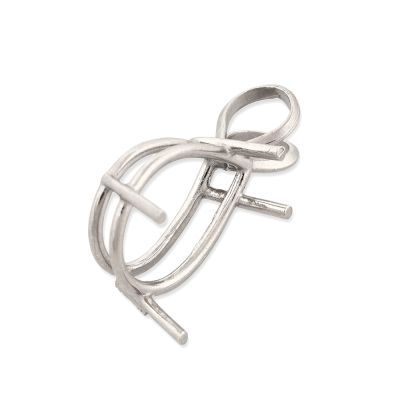 14K White Gold Pear Shape Setting Pendant 12X16mm