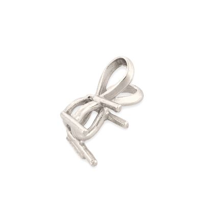 14K White Gold Pear Shape Setting Pendant 3X5mm