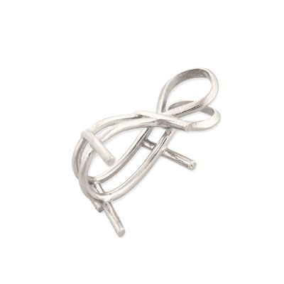 14K White Gold Pear Shape Setting Pendant 9X14mm