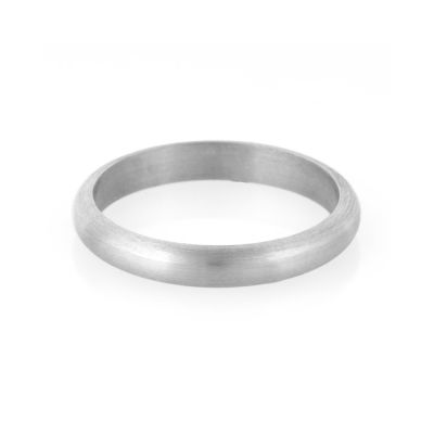 14K White Gold Half Round 3mm Wedding Band Size 54