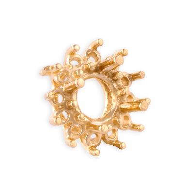 14K Yellow Gold Round Setting Cluster 75Pt + 12 3Pt Stones