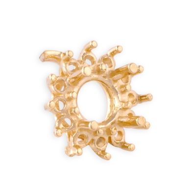 14K Yellow Gold Round Setting Cluster 1Ct + 12 3Pt Stones