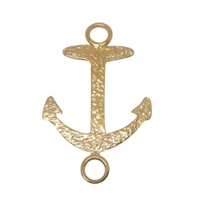 14K Gold Plated Anchor Pendant + 2 Rings