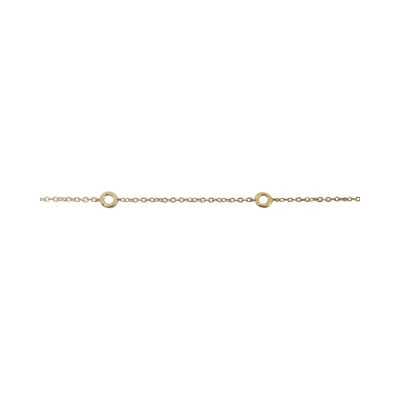 14K Yellow Gold Bezel Set Diamond Chain 0.05/0.06 Ct.