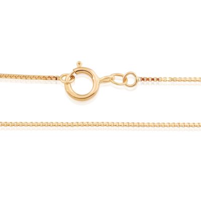 18KY 0.8mm Venetian Box Chain 16.5" (42Cm)
