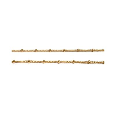 Yellow Gold Filled Curb Chain With Beads
