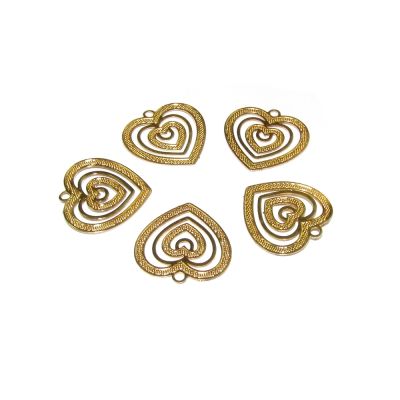 14K Gold Plated Heart In Heart Pendant