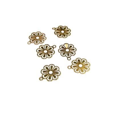 14K Gold Plated Netted Flower Pendant