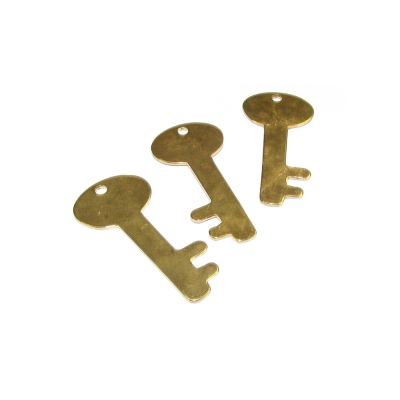 14K Gold Plated Large Key Pendant