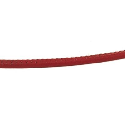 Red Round Leather Cord 3mm