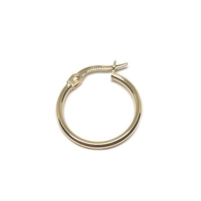 14K Yellow Gold Hoop Tube Earring 11X1.5mm W/snap