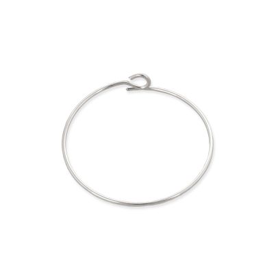 925 Sterling Silver Hoop Wire Earring 17mm 