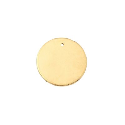 Yellow Gold Filled Disc W/Hole 20mm/0.6mm