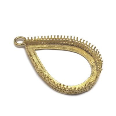 Brass Bezel Cup 18/25 mm Gallery 475 Flat Back +Ring