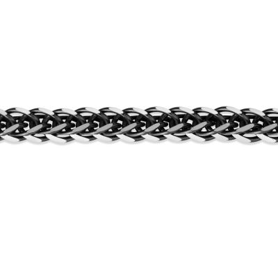 925 Sterling Silver Blackened Spiga Diamanta Chain 3.5mm