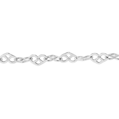 925 Sterling Silver Heart Link Chain 2.5mm