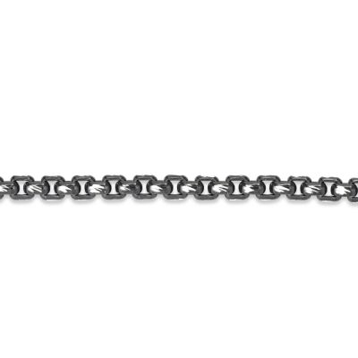 Blackened 925 Sterling Silver Diamond Cut Round Chain 2.5mm