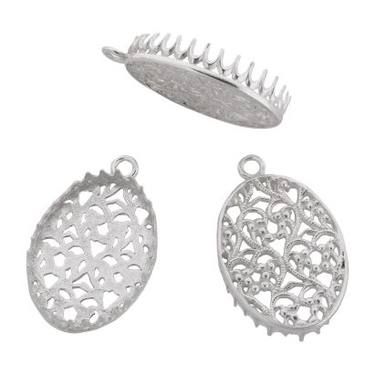 Sterling Silver Bezel Cup 18/25 Gallery 1117H Flat Back +Ring