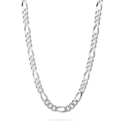 925 Sterling Silver Chunky 7.6mm Figaro 3+1 Chain