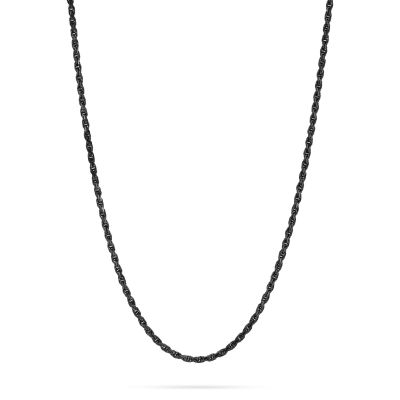 925 Sterling Silver Black Rope Chain 2.7mm