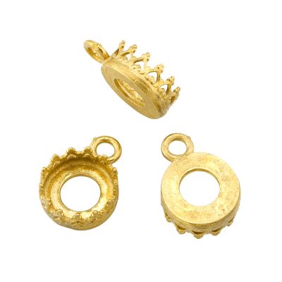 Brass Bezel Cup 8mm Gallery 714H Flat Back +Ring