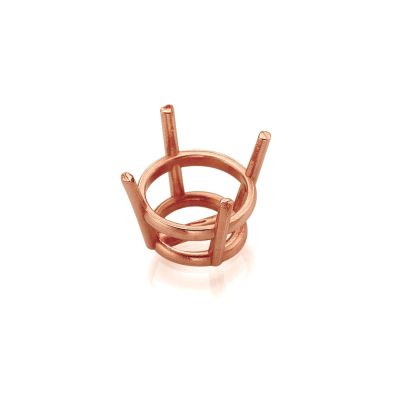 14K Rose Gold Round 5mm 4 Prongs basket w/seats