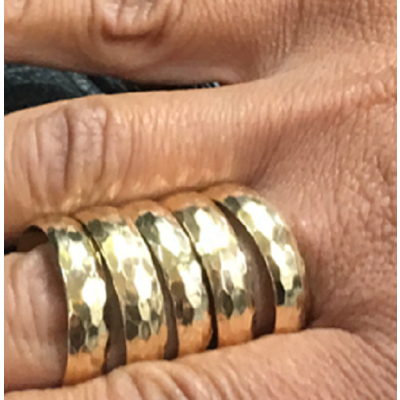 Yellow Gold Filled Gallery Strip Fashion Ring SZ12