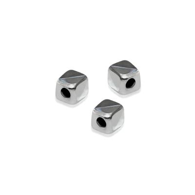 925 Sterling Silver 3mm Square Triangular-Cut Bead 