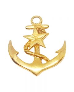 14K Gold Plated Anchor And Star Pendant