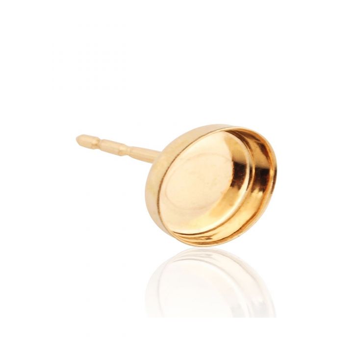 Yellow Gold Filled Bezel Cup Earring 6/8mm