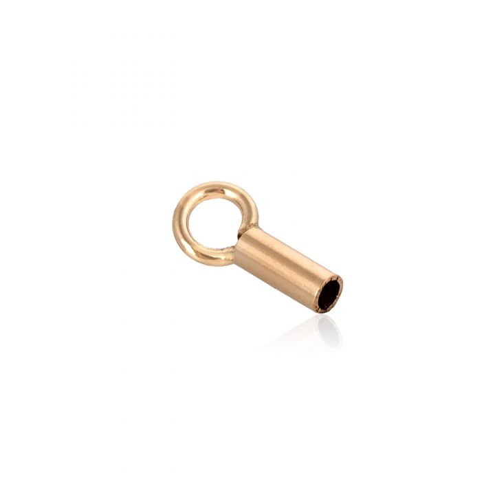 Yellow Gold Filled Crimping End Cap 4mm/1.1mm Id