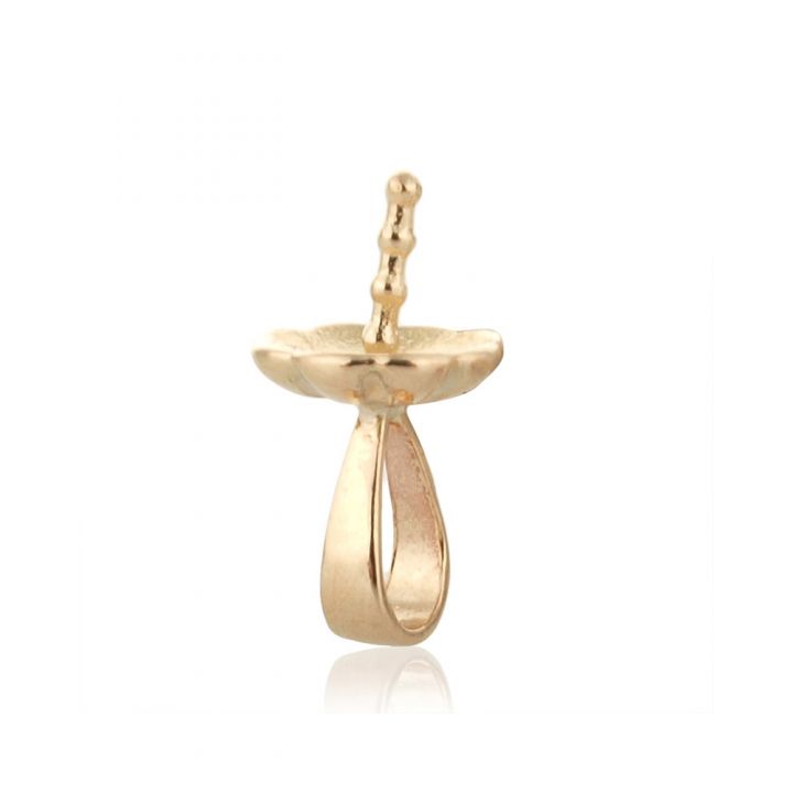 14K Yellow Serrated Pearl Cup+Peg Pendant Gold 5mm (97225-02Fa-000)