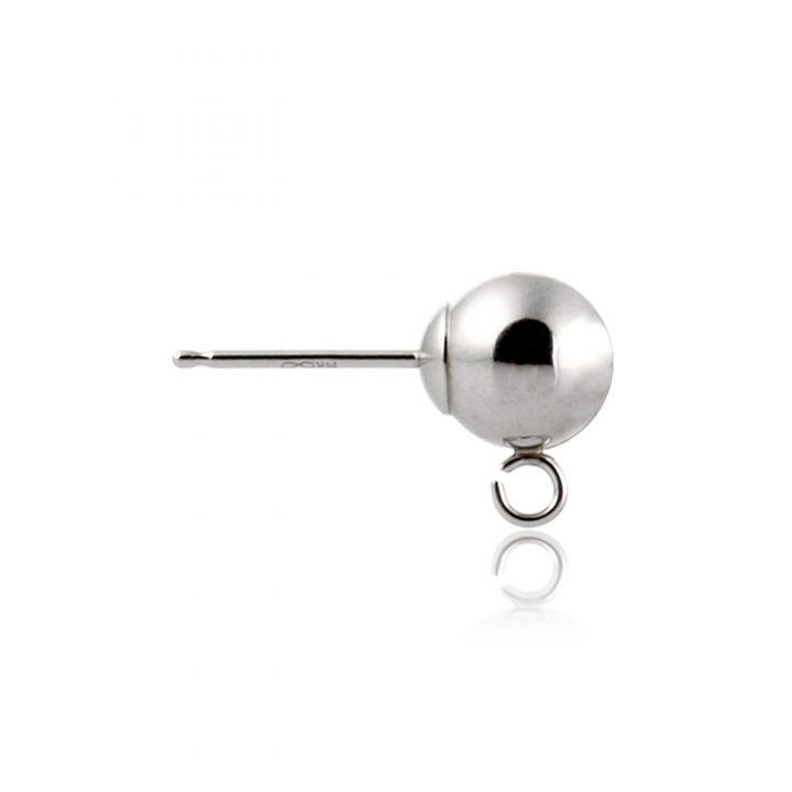 14K White Gold Ball Earring / Rop 6mm (074Ber93600175)