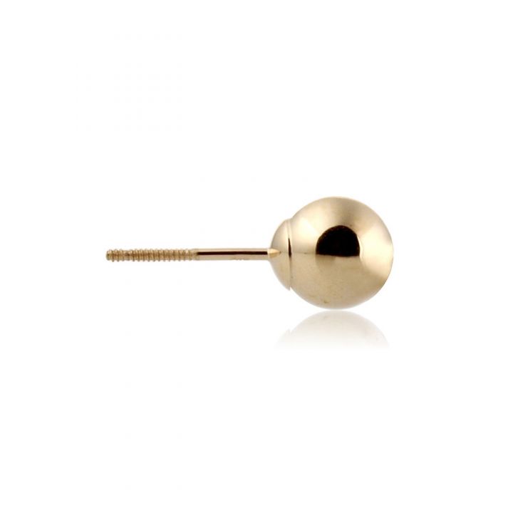 14K Yellow Gold Threaded Ball Earring 6mm (064Bet98460075)