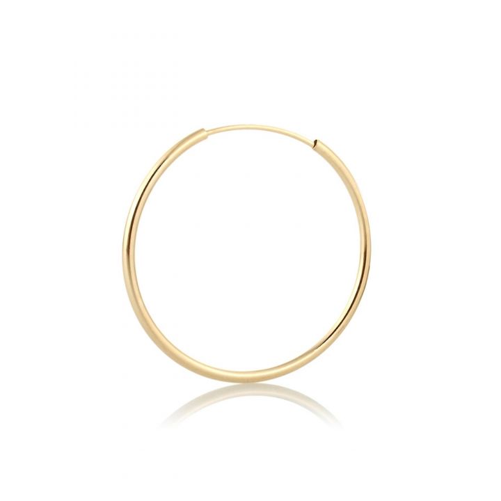 14KY Gold Tube hoop earring 1.6x 25mm 