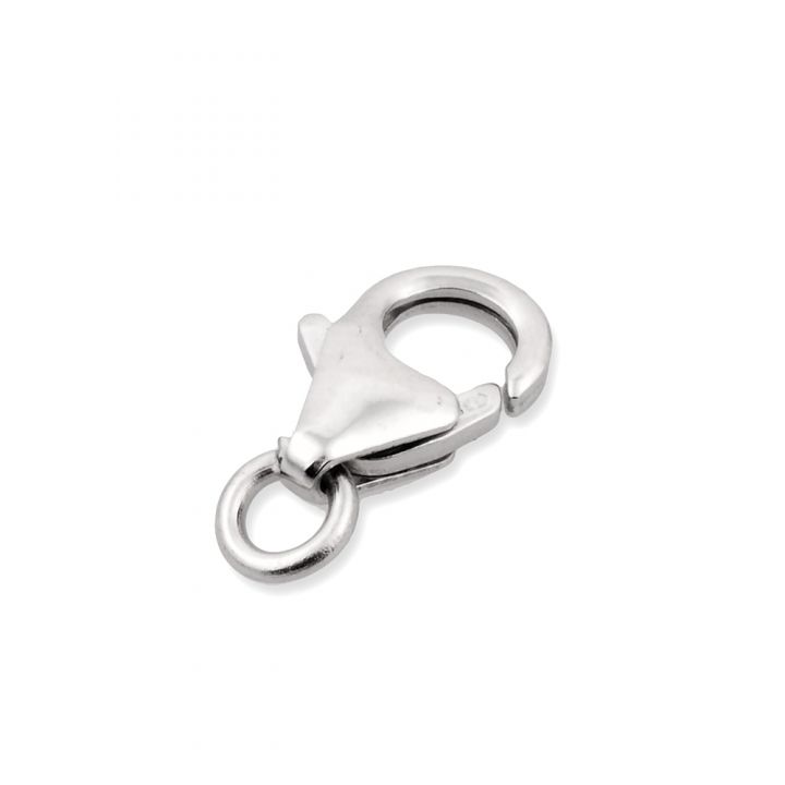 14K White Gold Trigger Clasp W/Open Ring 10mm