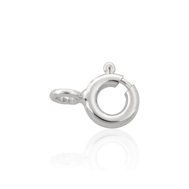 14K White Gold Spring Ring Clasp 6mm