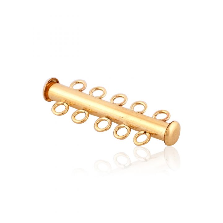 Yellow Gold Filled Tube Clasp 5 Rows
