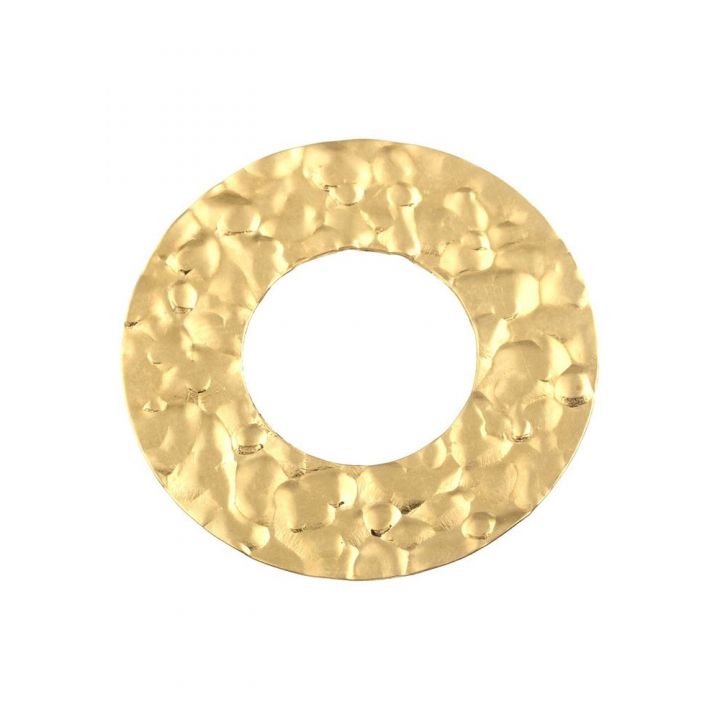 Yellow Gold Filled Hammered Disc I/D 15mm O/D 30mm