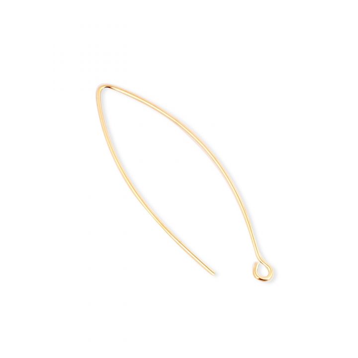 Yellow Gold Filled Eye Shaped Large Ear Wire 0.8mm