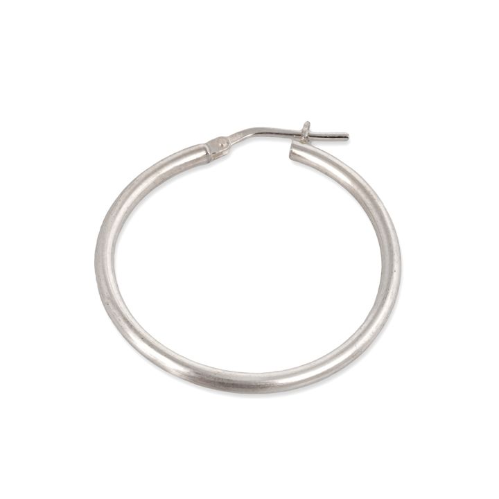 925 Sterling Silver Hoop Tube Earring 2X20mm With Lever Hinge