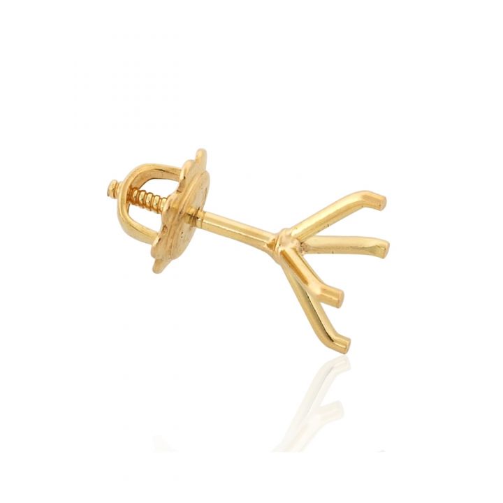 18K Yellow Gold Threaded Martini Earring 1.5Ct