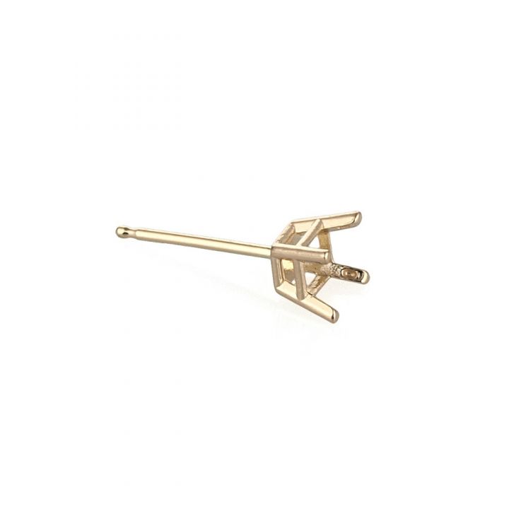 14K Yellow Gold Prin Cast Basket Earring 3mm (30612-02Fa-000)