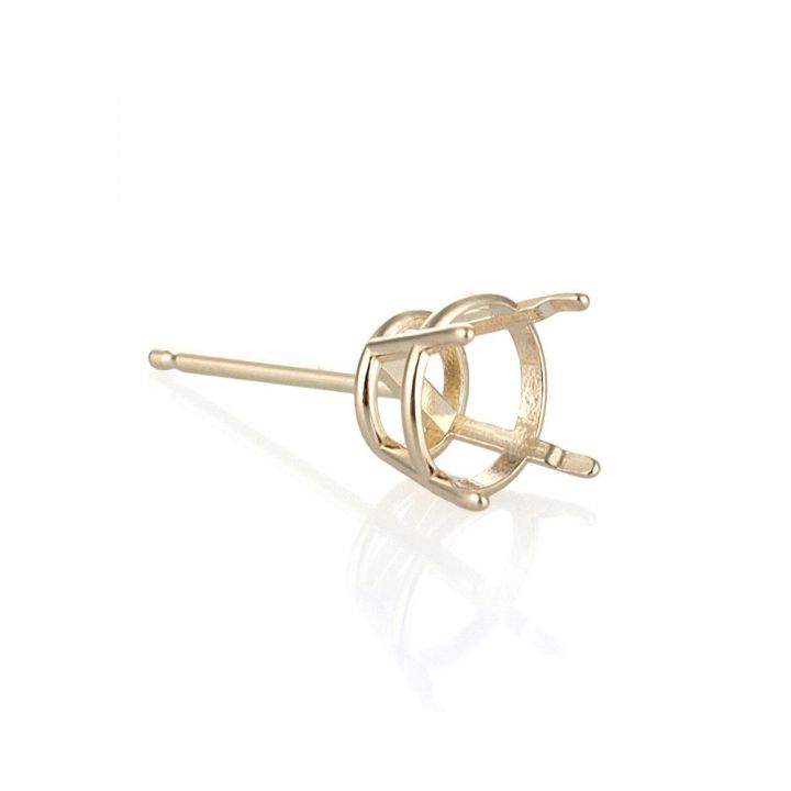14K Yellow Gold Roundd Lightweight Basket-P Earring Setting 6mm (14E1033Kp-Sp)