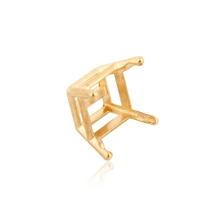 14K Yellow Gold Square 4-Prong W/Seats Basket Cast 75Pt (5mm) (14K4136P)