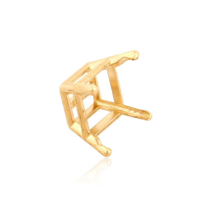 14K Yellow Gold Square 4-Prong W/Seats Basket Cast 1Ct (6mm) (14K4138P)